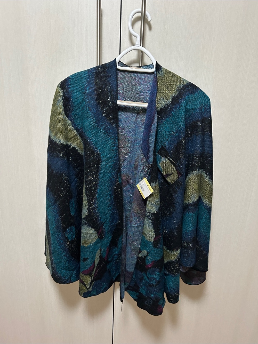 Women’s Cashmere Multi Teal/Olive coloured Wrap.
